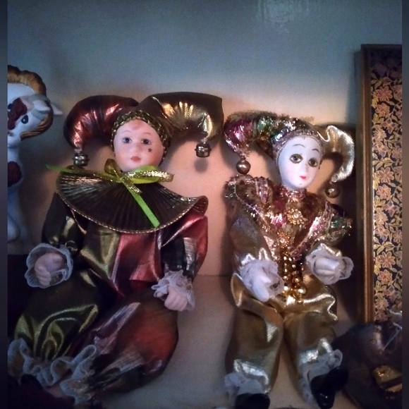 Porcelain Jester Dolls Collectable - Picture 1 of 3
